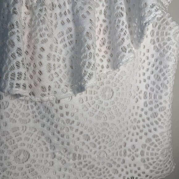 Lilly Pulitzer Top Matteo One Shoulder Lace Resort Sea Urchin White Sz Sm - Picture 5 of 6